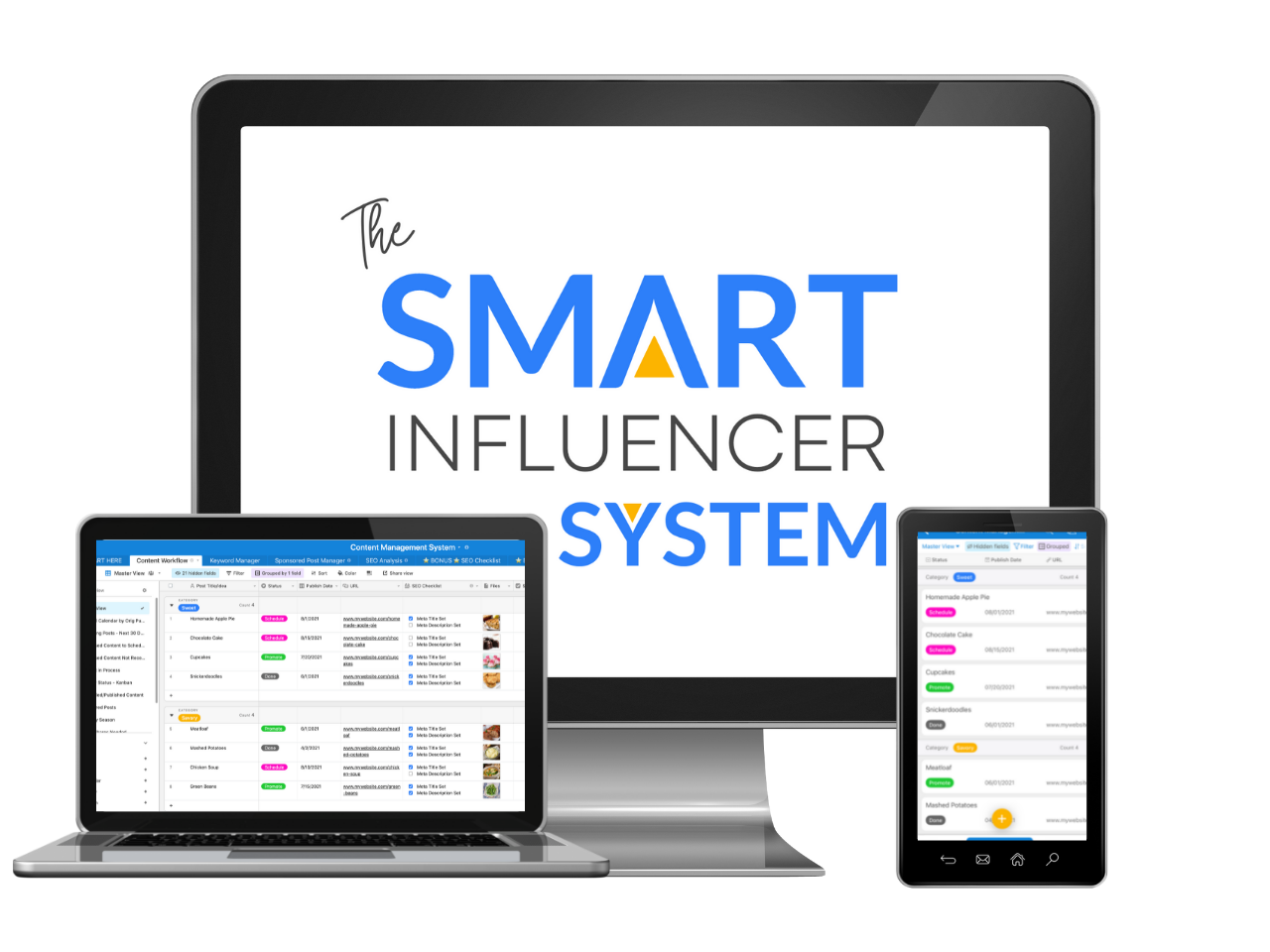 A product grouping of the Smart Influencer SYstem airtable system for bloggers
