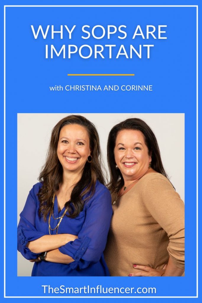 Image of Christina and Corinne with text that reads, "Why SOPs Are Imoprtant."