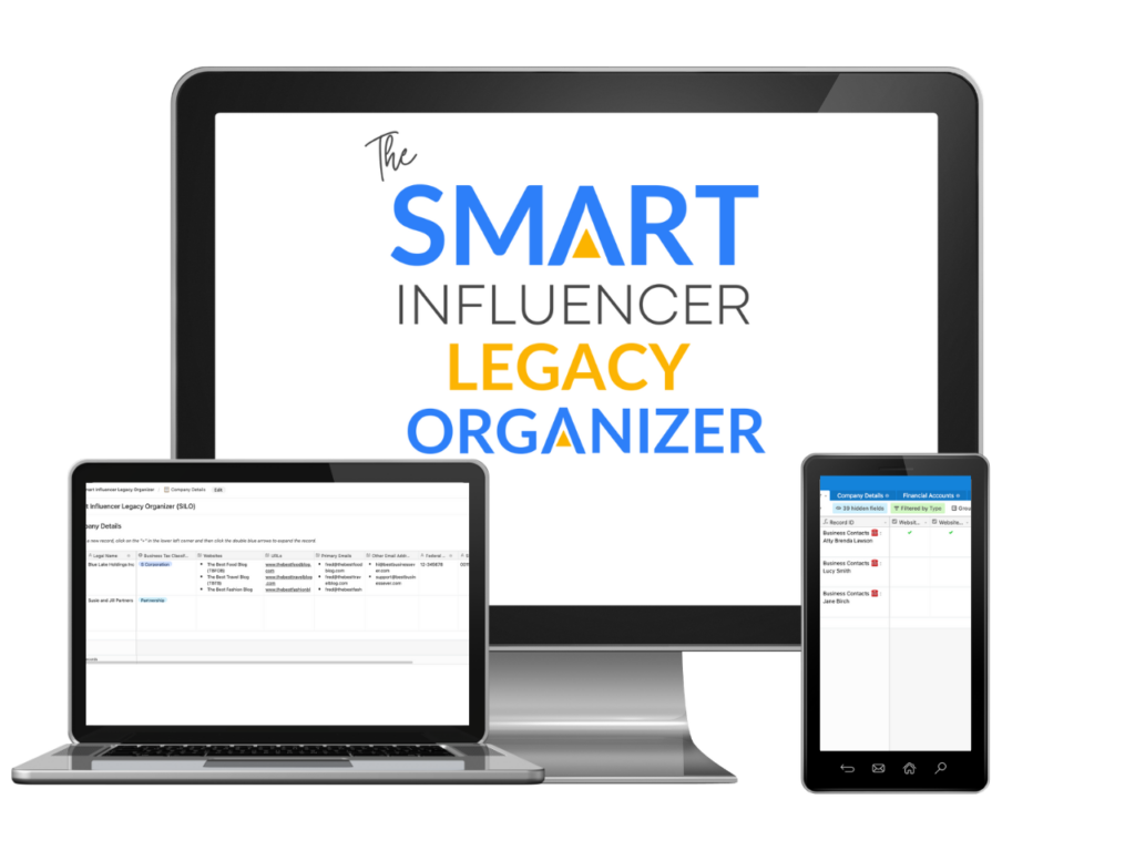 Product grouping of the Smart Influencer legacy organization Airtable system for bloggers.