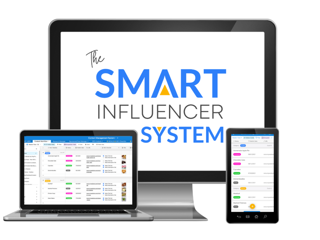 Product grouping of the Smart Influencer Airtable system for bloggers.